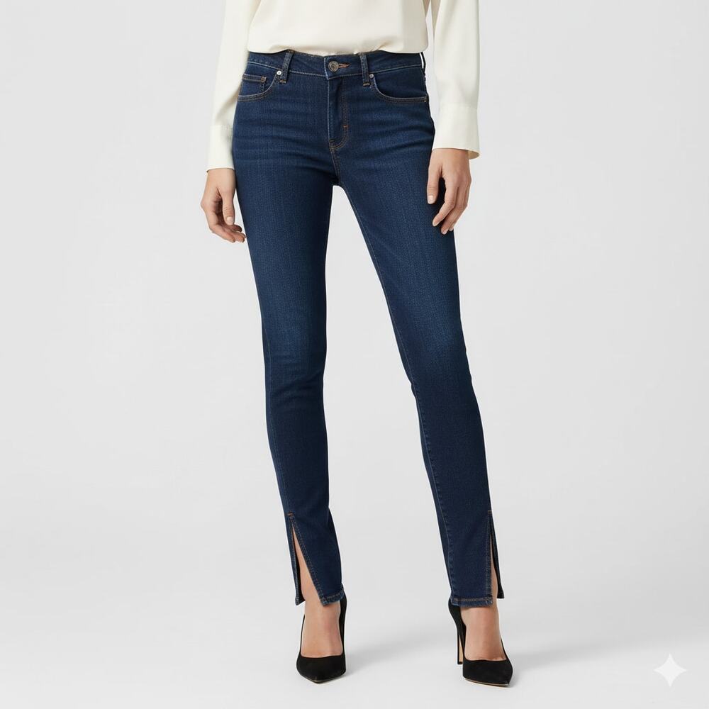 J Brand The Deal Skinny Ankle Zipper Jeans In Lap Dark Blue Wash Stretch Size 27